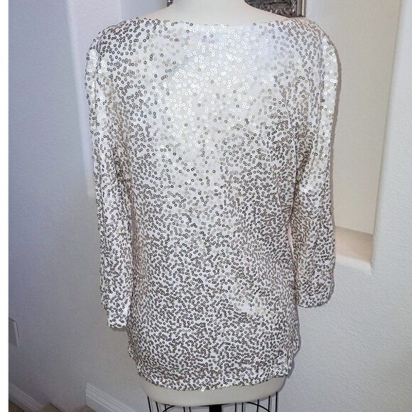 Calvin Klein pale gold sequins top  NWT - Picture 2 of 4